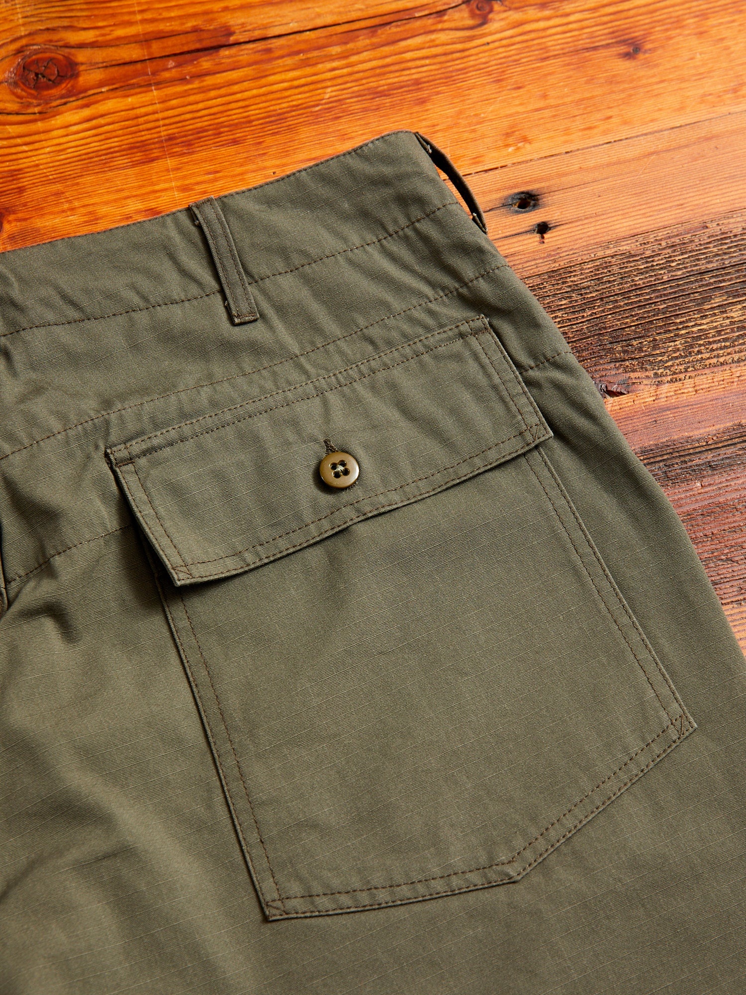 Fatigue Pants in Olive Heavyweight Cotton Ripstop - 11