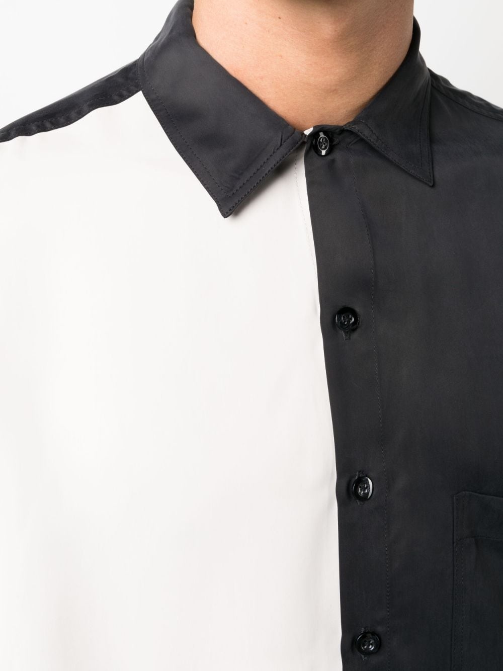 two-tone long-sleeves shirt - 5