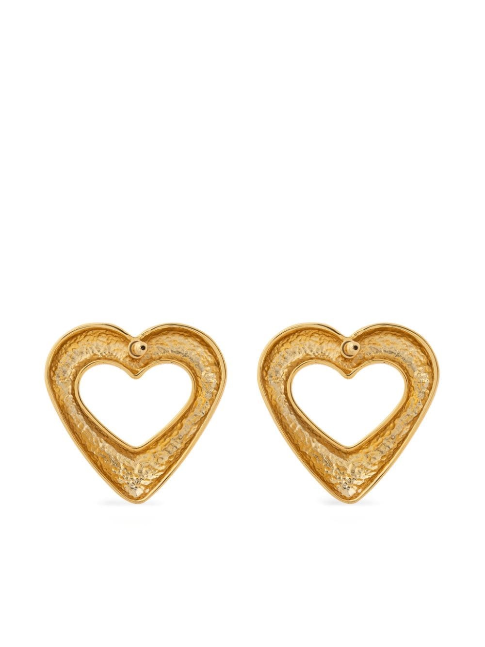 logo-engraved heart earrings - 2