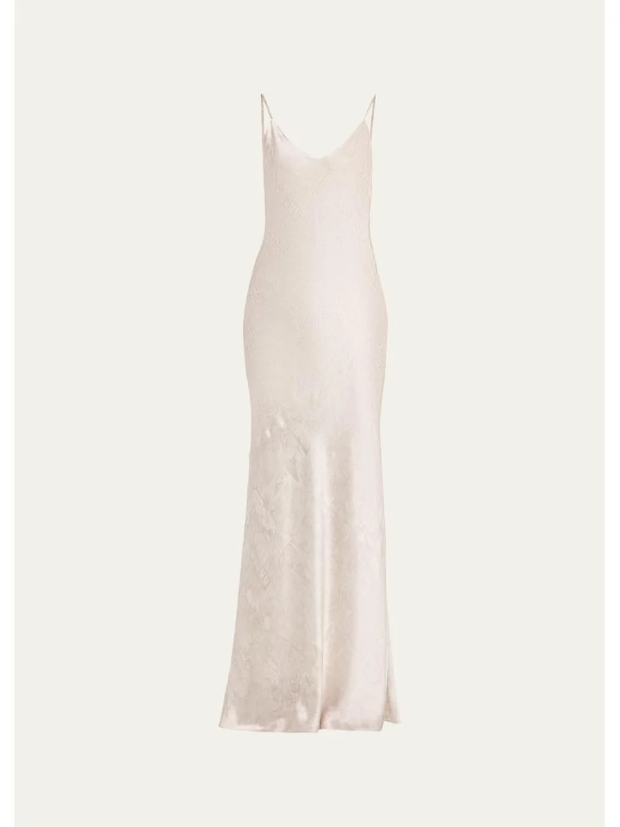 Serita V-Neck Silk Maxi Dress - 1