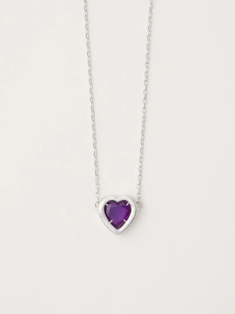 HEART STONE CHARM NECKLACE - 1