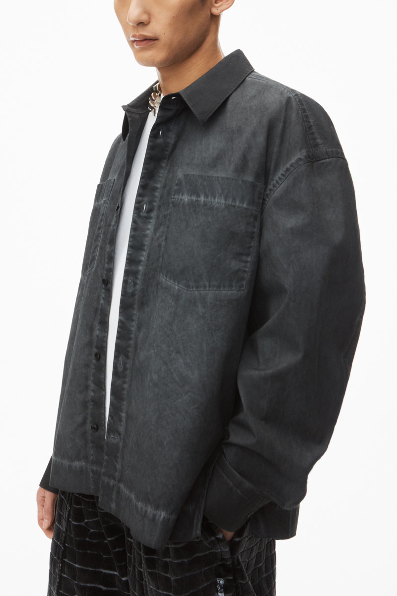 oversized buttondown shirt with patch pockets in cotton 3