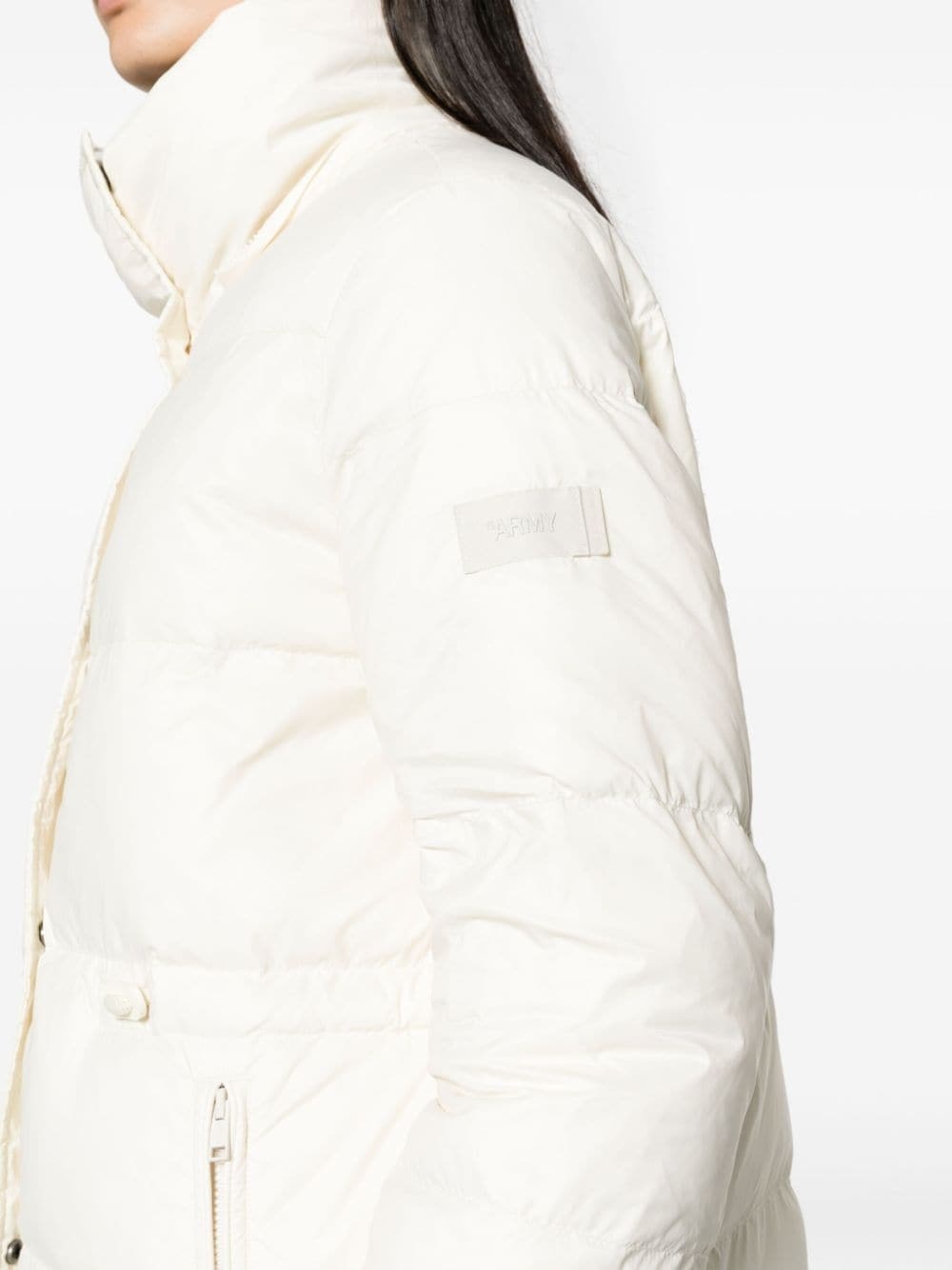 logo-patch hooded padded jacket - 5