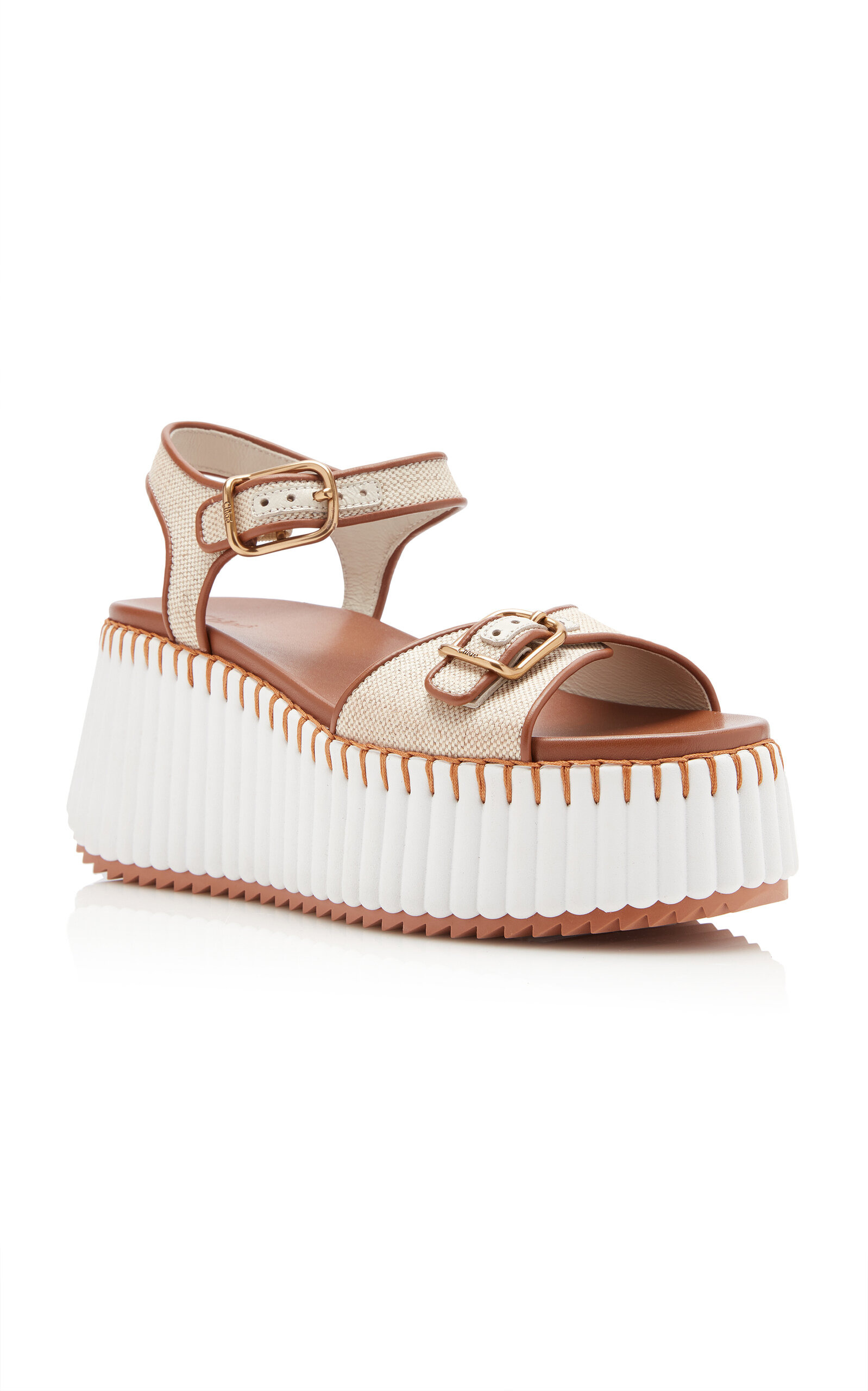 Nama Canvas Platform Sandals white - 3