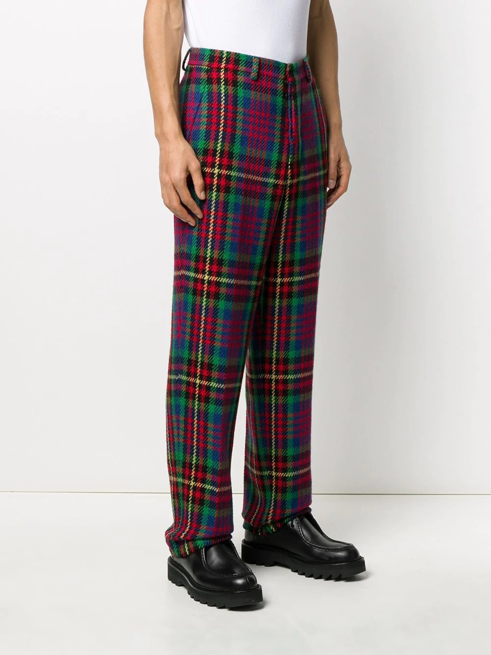 checked wide fit chinos - 3