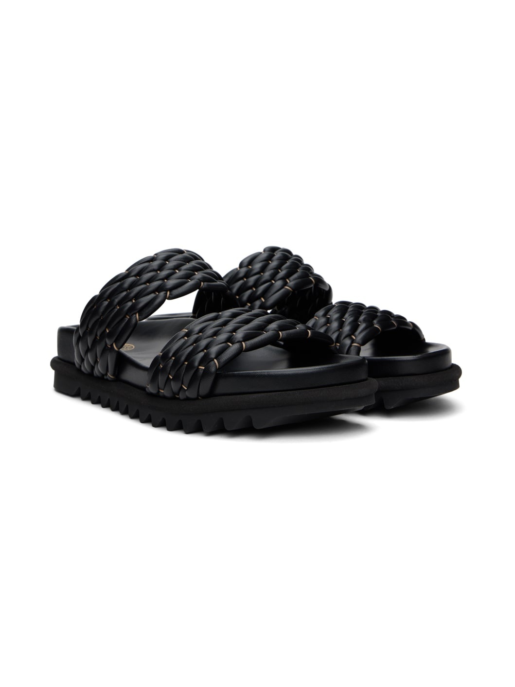 Black Braided Sandals - 4