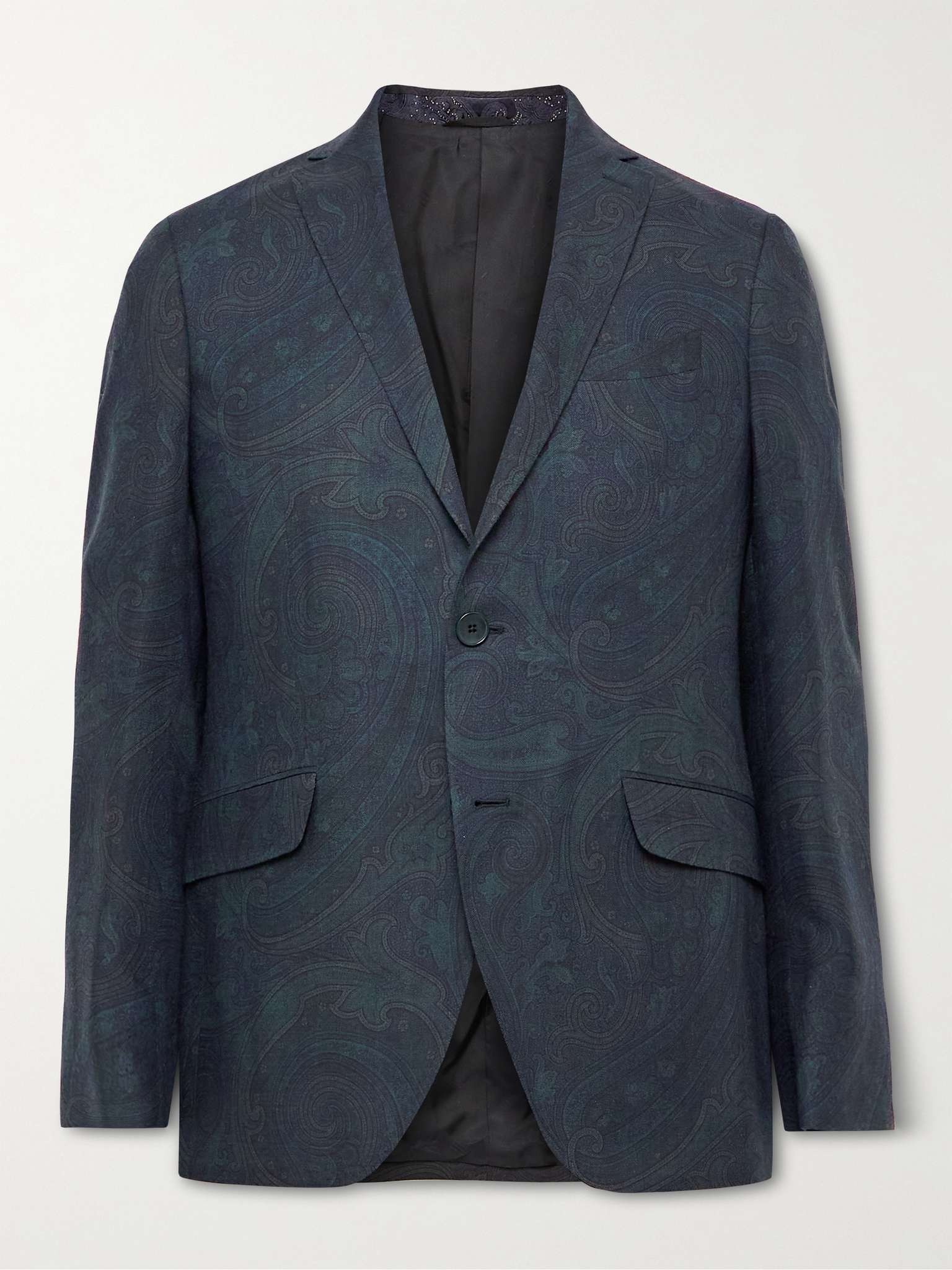 Slim-Fit Paisley-Print Wool-Twill Blazer - 1