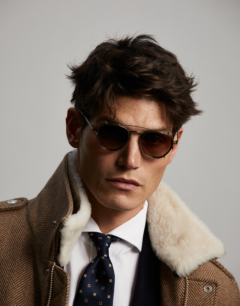 Lilletto titanium and acetate glasses with sun clip-on 5