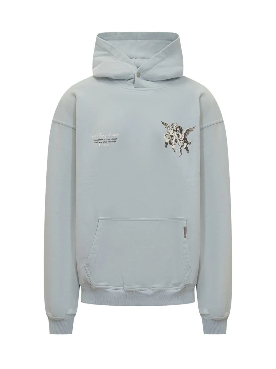 Represent Represent Light Blue Hoodie With Cherubini Print - 1
