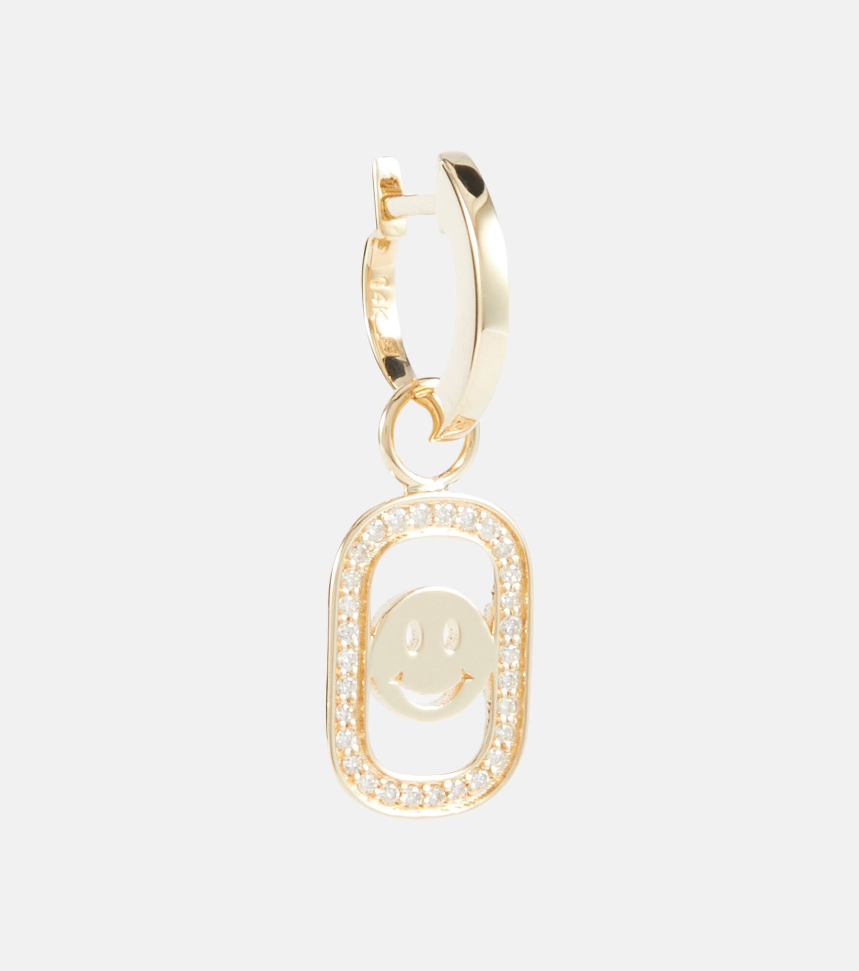 Open Icon 14kt gold drop earrings with diamonds - 4