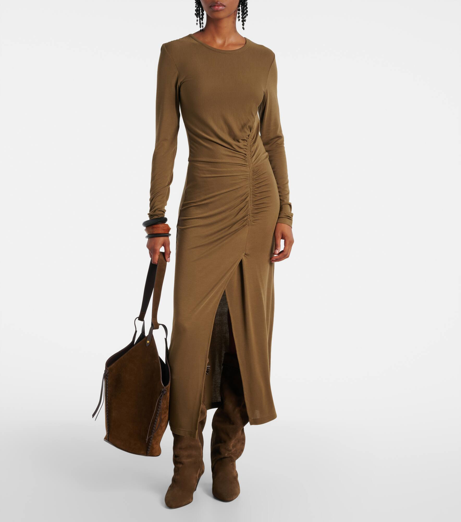 Jelina gathered jersey maxi dress - 2