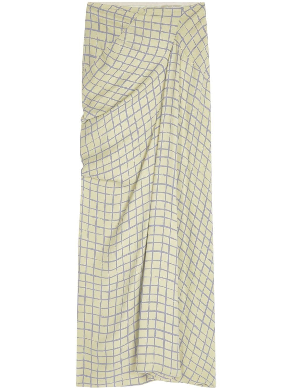 grid-print draped skirt - 1