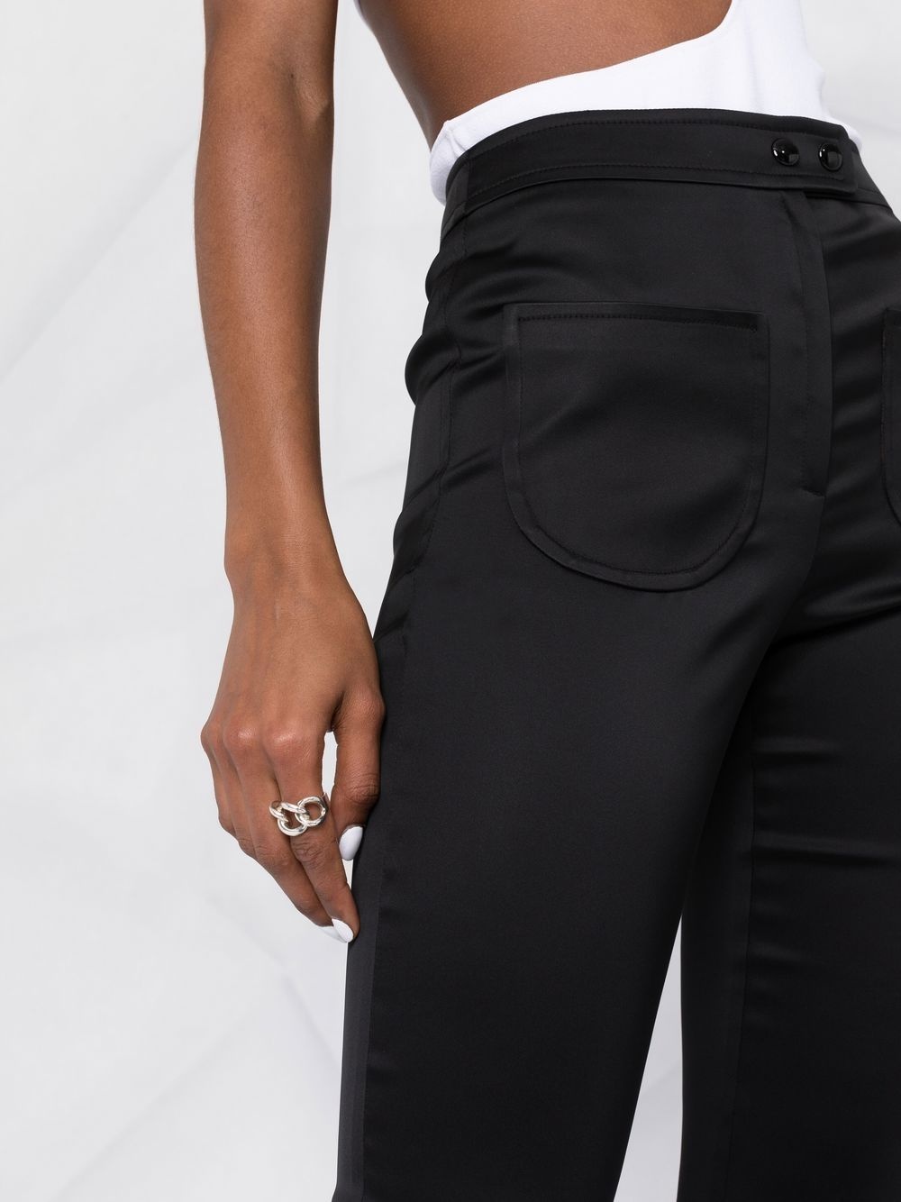 strap satin trousers - 5