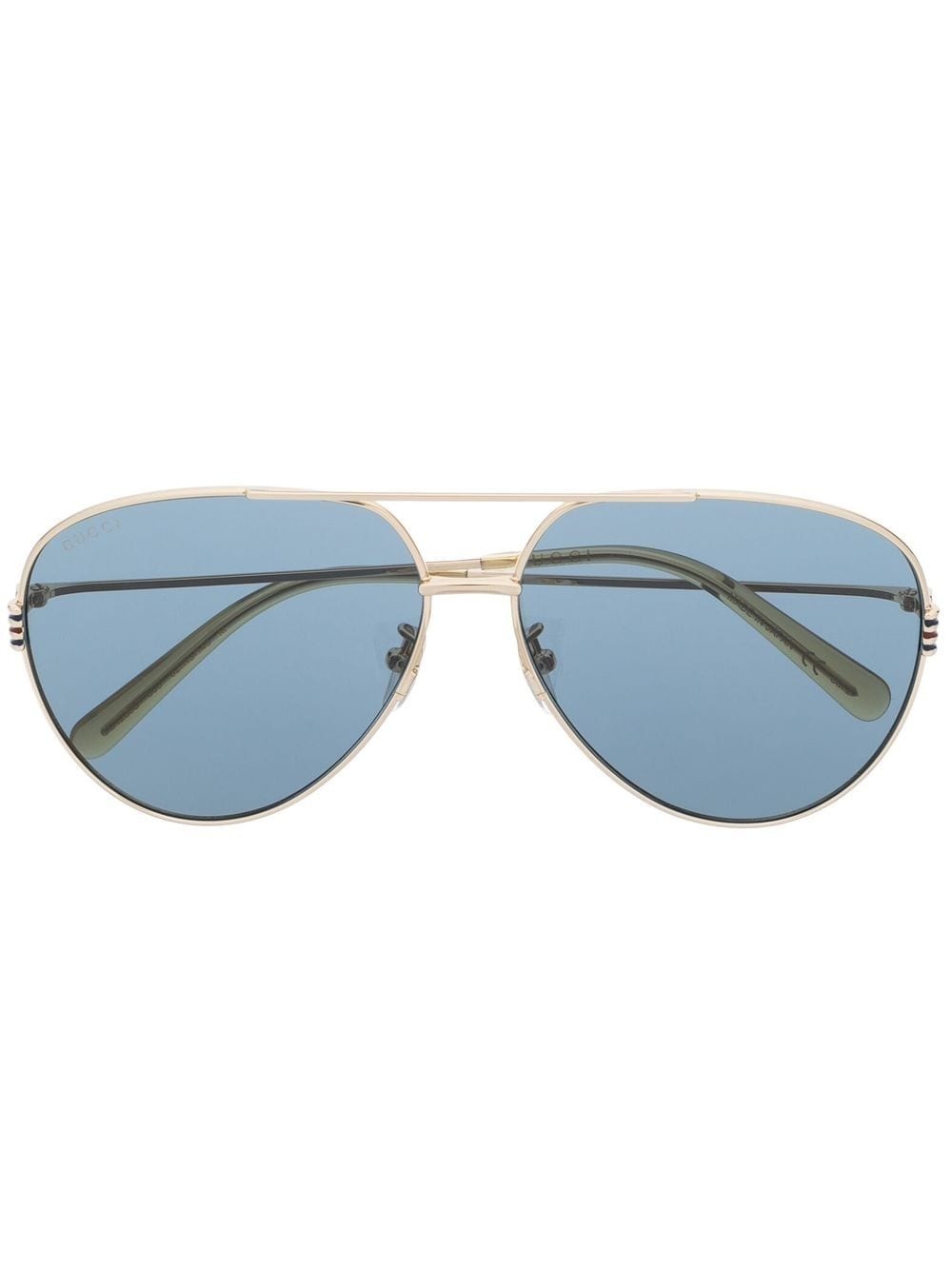 double-bridge pilot-frame sunglasses - 1