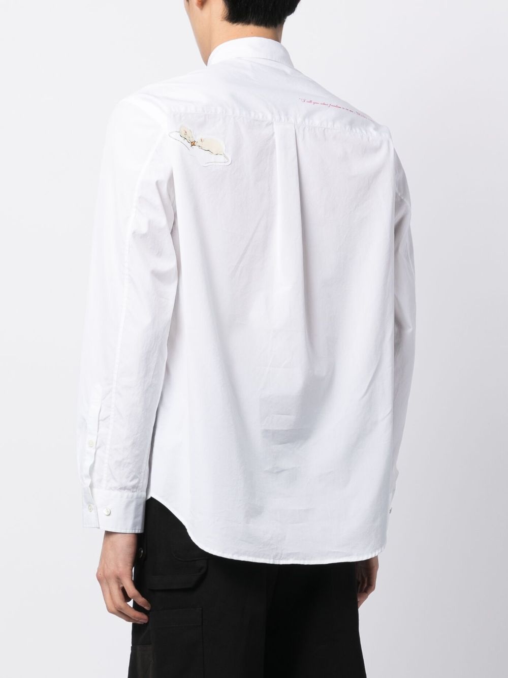 patch-detail cotton shirt - 4