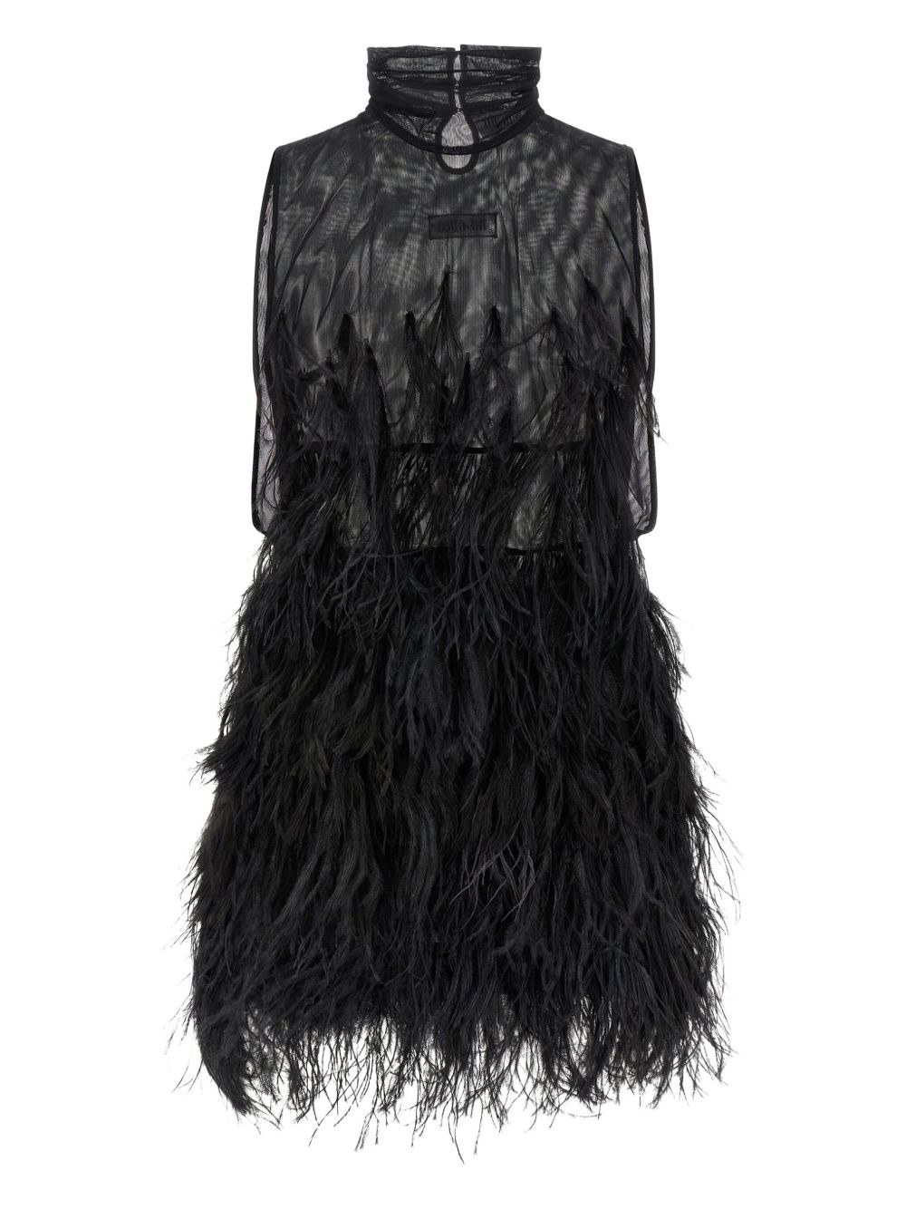 feather-skirt mini dress - 1