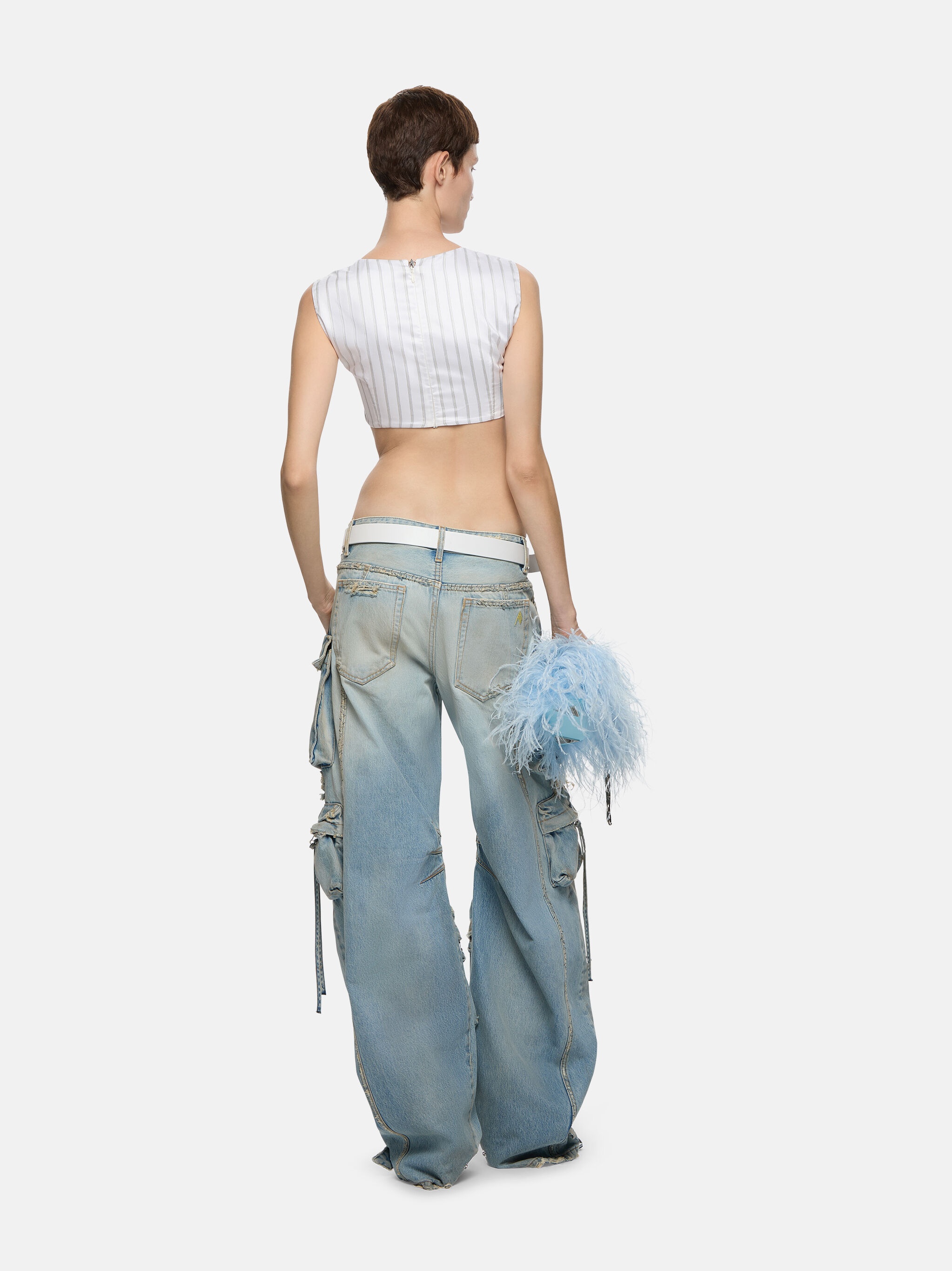 ''FERN'' FADED LIGHT BLUE LONG PANTS - 3