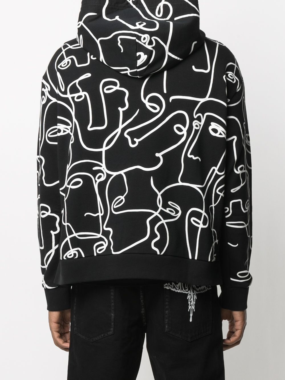 all-over Faces print hoodie - 4