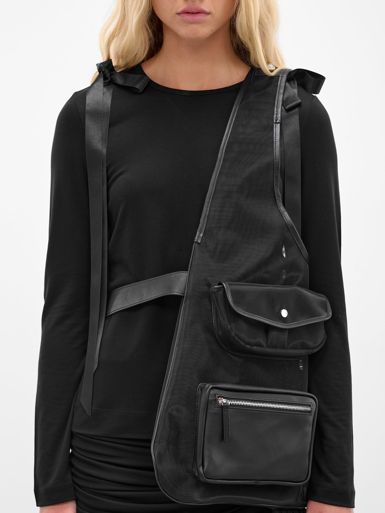 Black Utility Pocket Vest Bag - 3