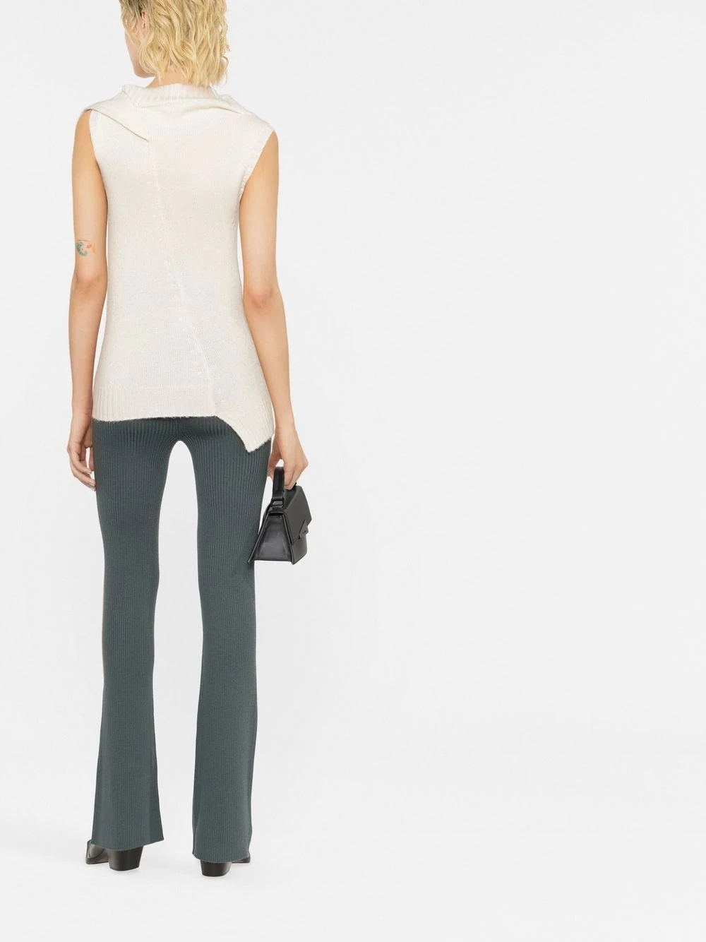 ribbed wide-leg trousers - 4
