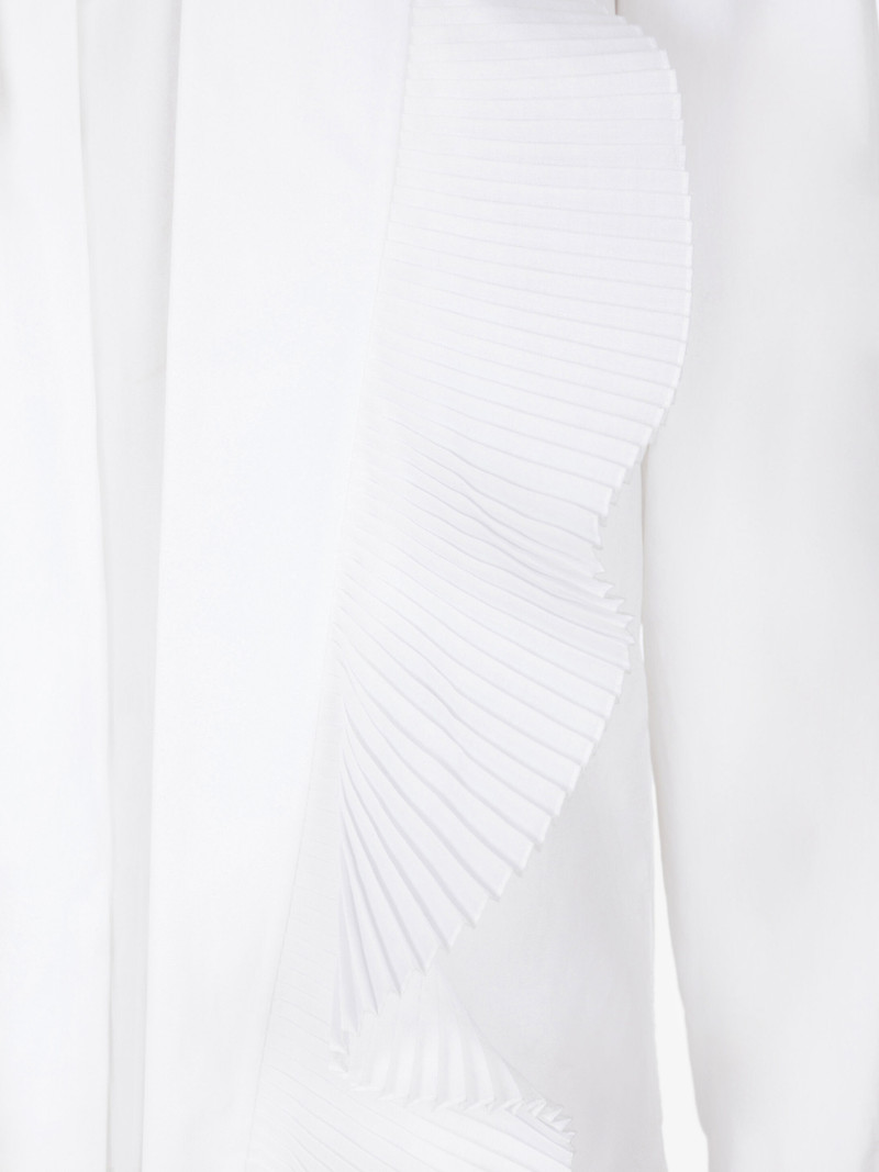 Shirt in poplin with pleated scarf collar 9