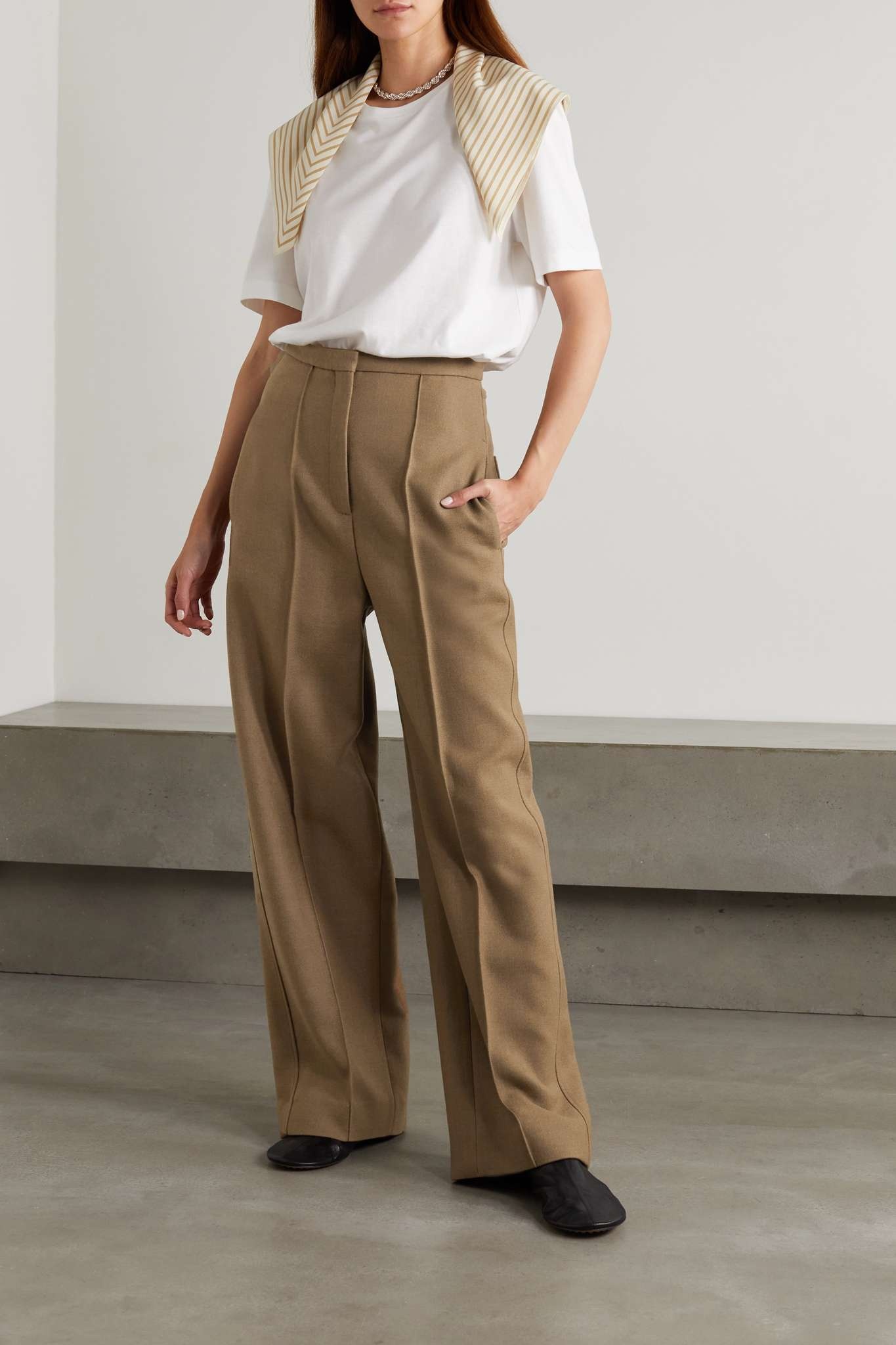 Wool-twill wide-leg pants - 2