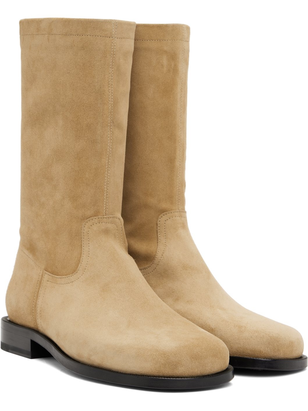 Beige Soft Workwear Boots - 4