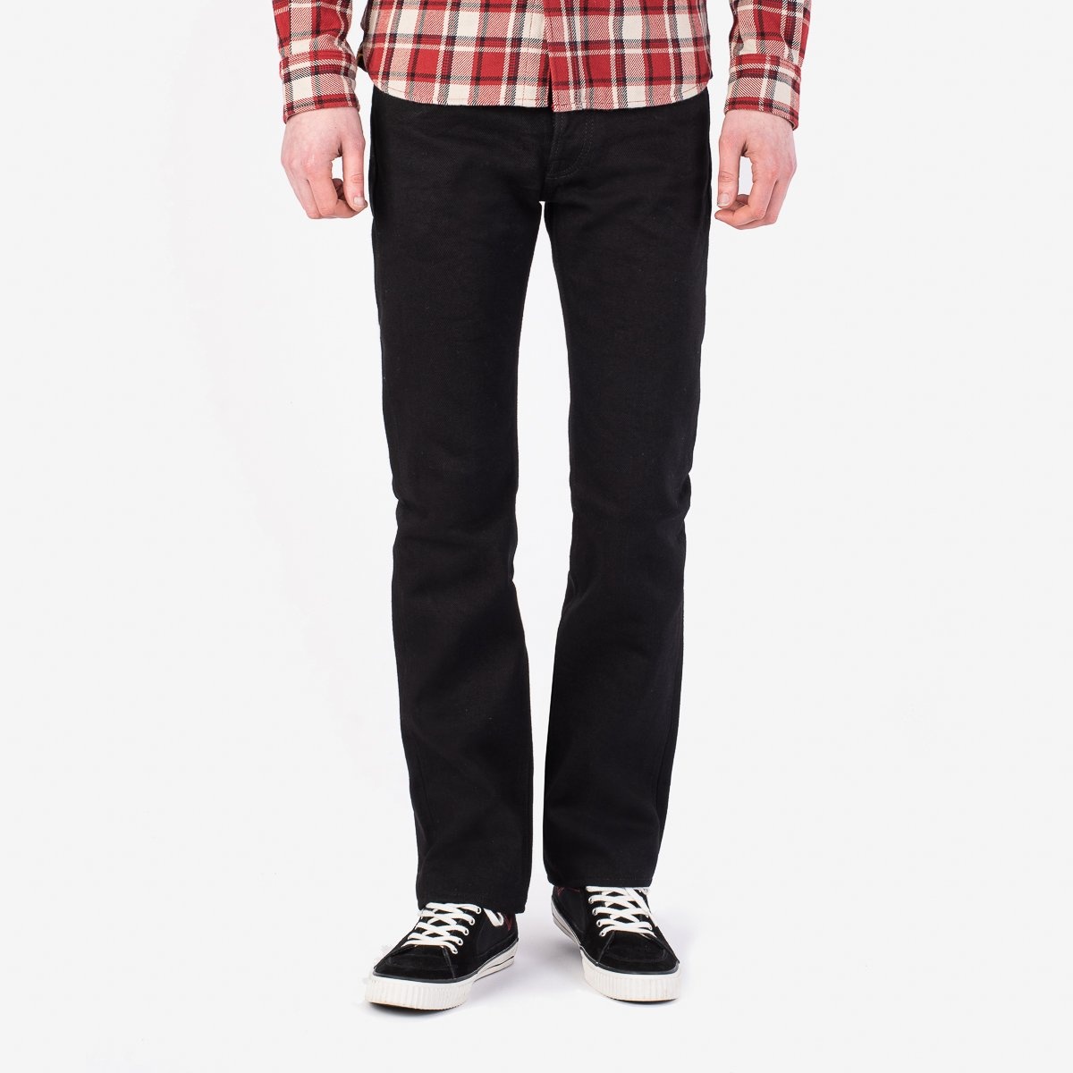 IH-666S-SBG 21oz Selvedge Denim Slim Straight Cut Jeans -  Superblack (Fades To Grey) - 2