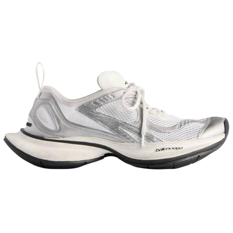 (WMNS) Balenciaga Circuit Sneakers 'White and Silver Polyester Nylon TPU and Polyurethane' 793944WFL - 2