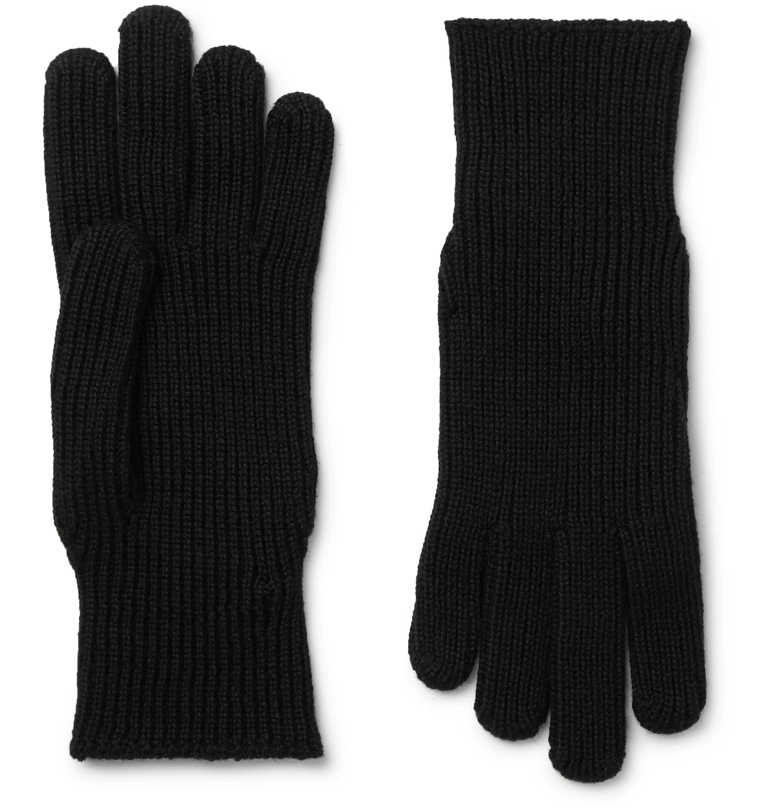 Logo-Appliquéd Ribbed Wool Gloves - 3