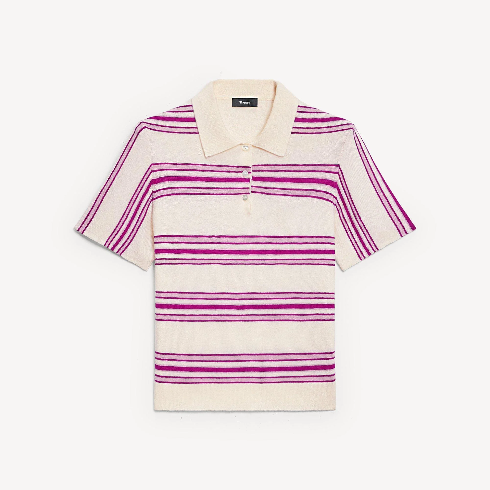 Striped Polo Shirt in Cashmere - 1