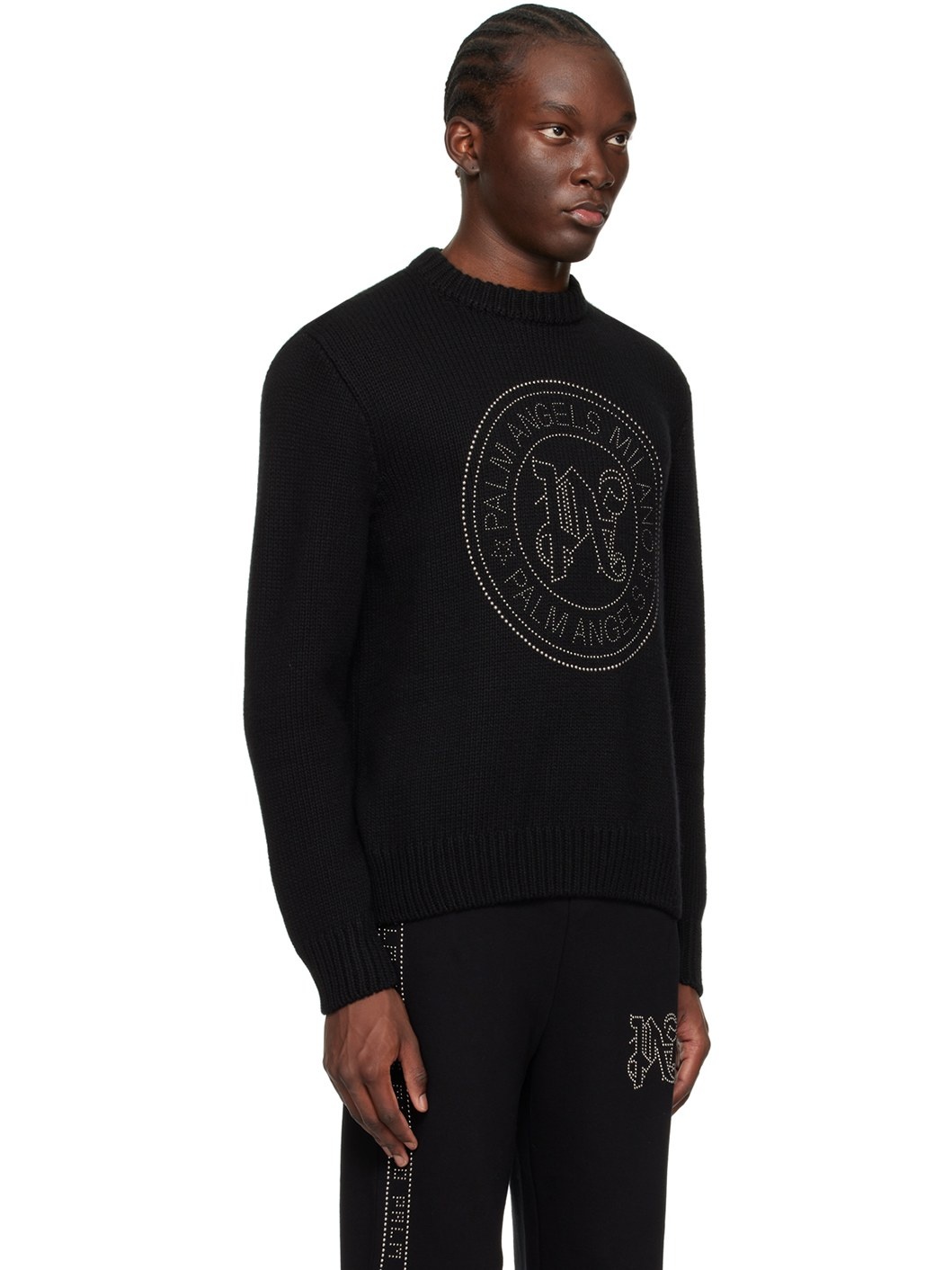 Black Milano Stud Sweater - 2