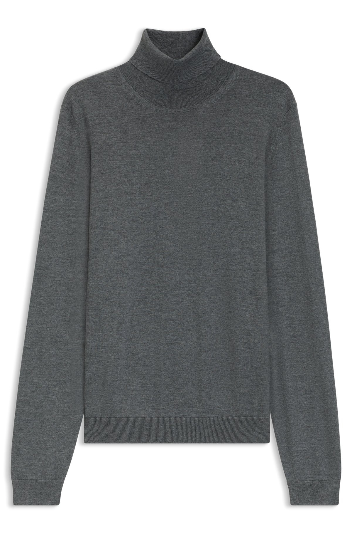 SLIM-FIT ROLL-NECK SWEATER IN MERCERIZED VIRGIN WOOL - 1