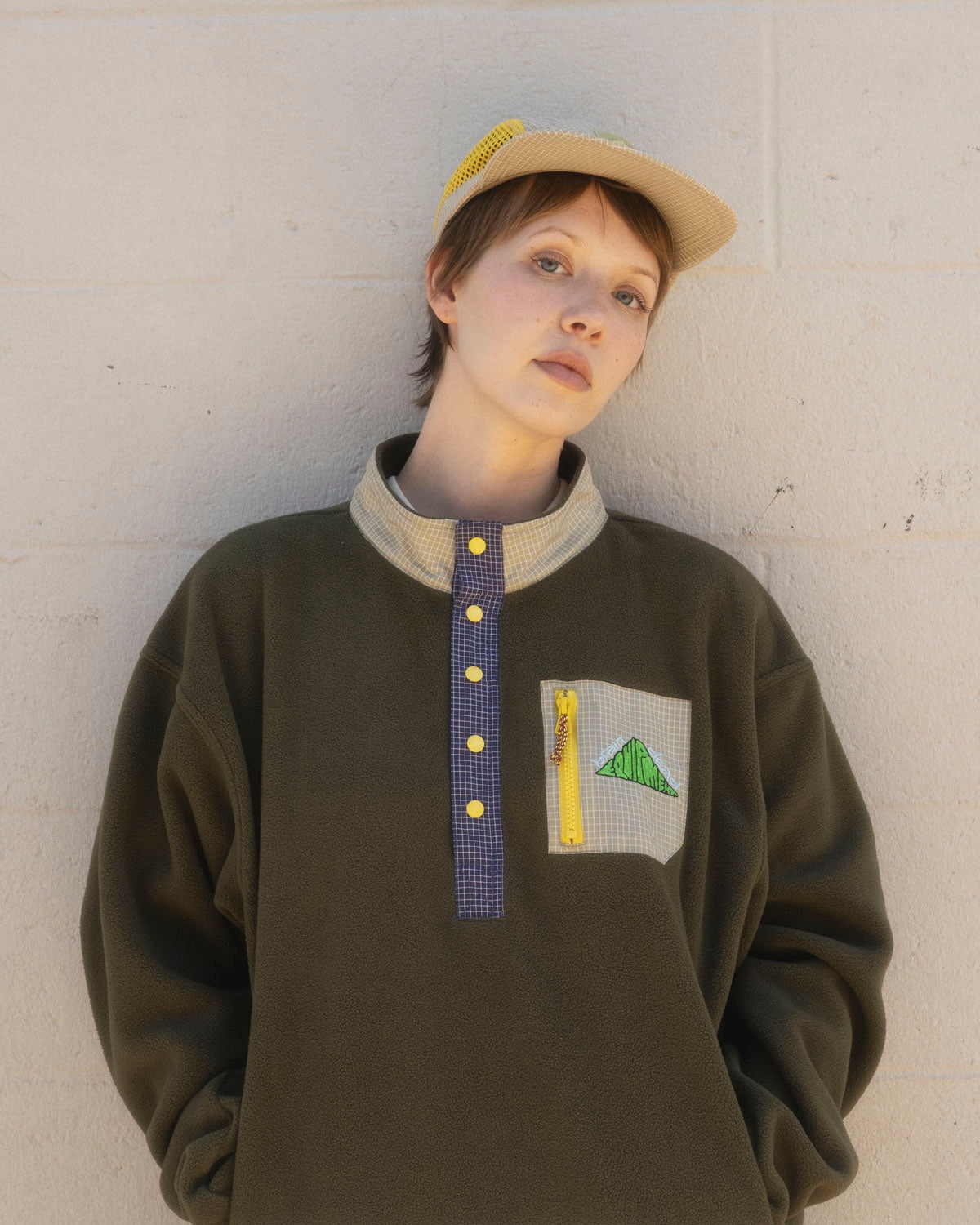 Brain Dead Equipment Ripstop Pullover Fleece Jacket - Olive - 4