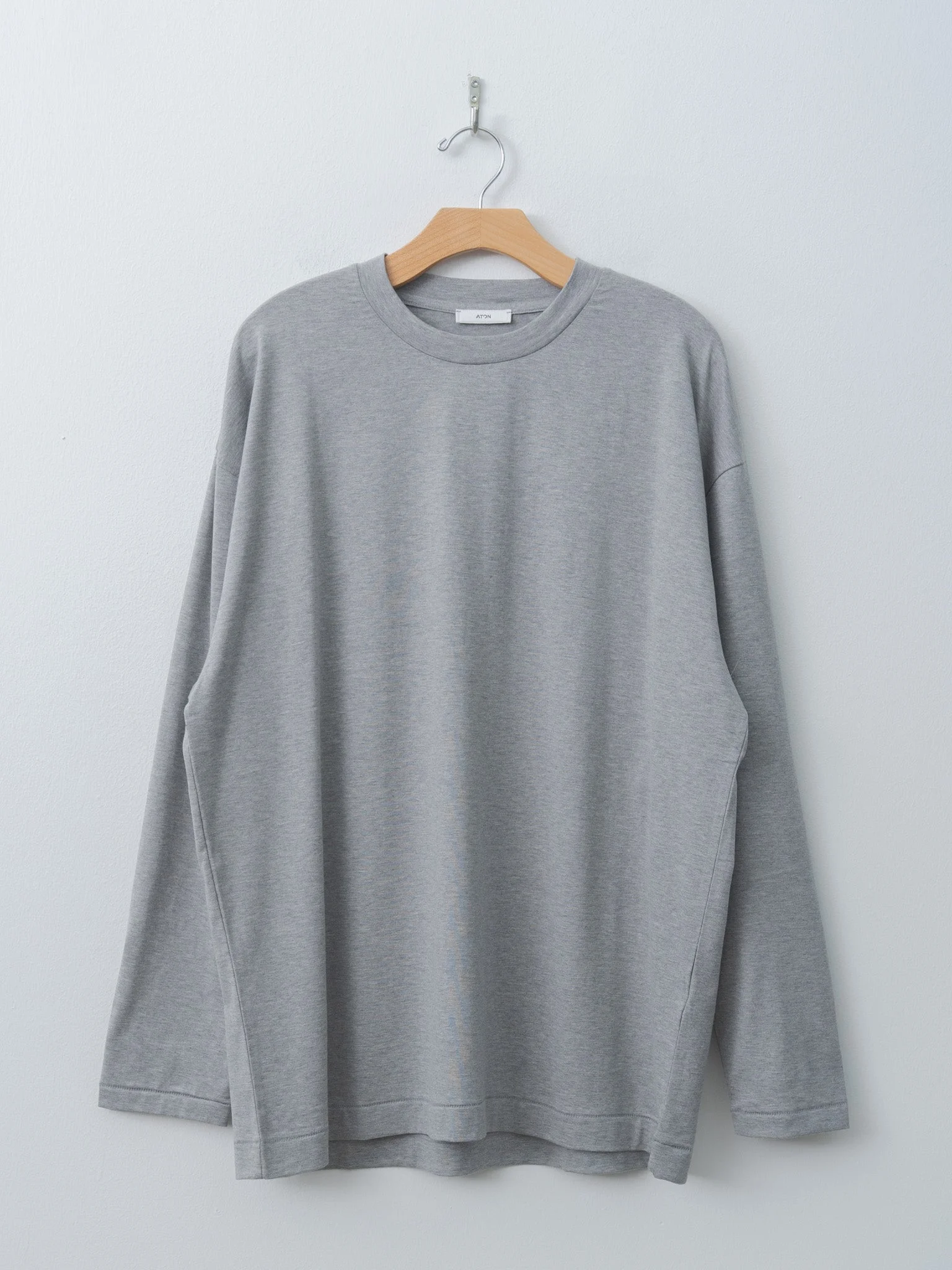 Suvin 60/2 Oversized Long Sleeve T-Shirt - Top Gray, Blue - 1