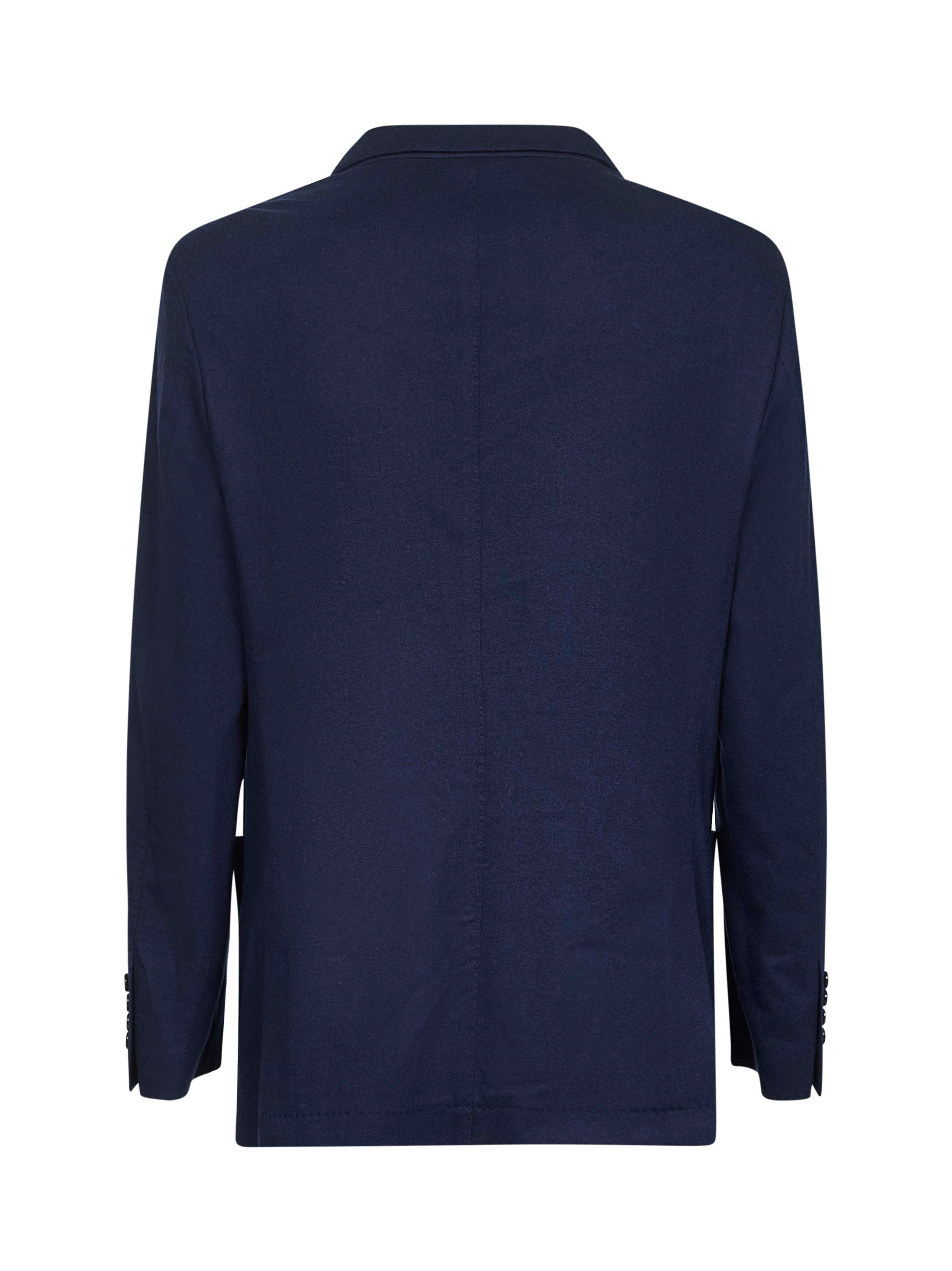Brunello Cucinelli Men Blue Cashmere Jersey Blazer - 2
