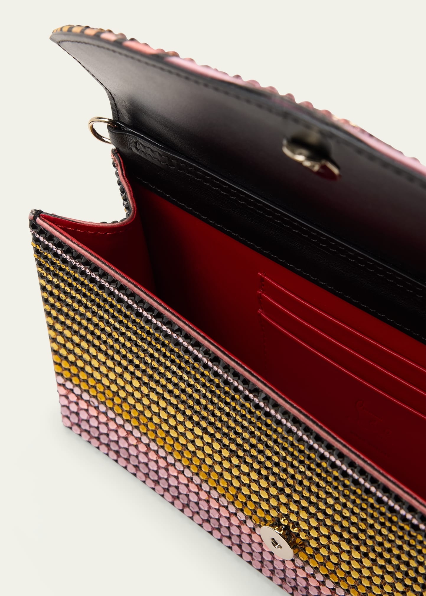 Loubi54 Wallet on Chain in Strass Crepe Satin - 4