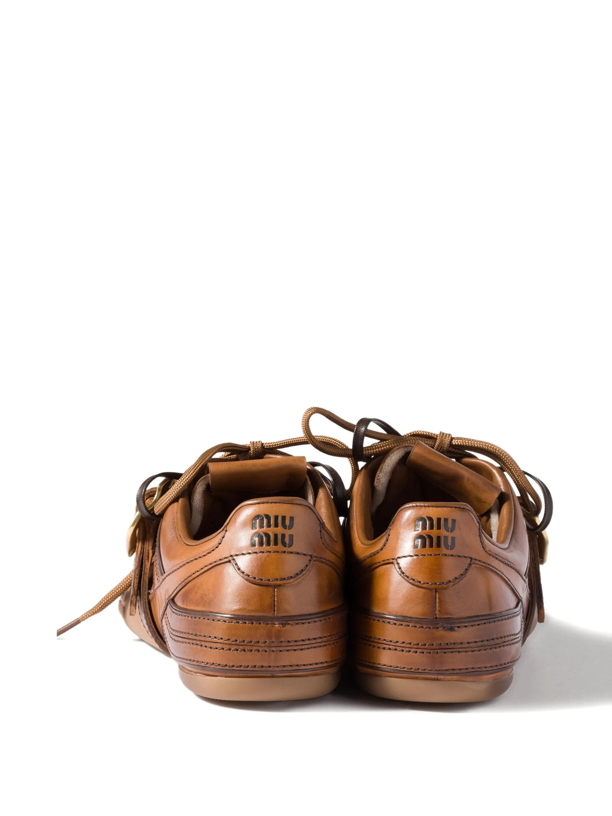 MIU MIU - Women Leather Buckle Sneakers - 4