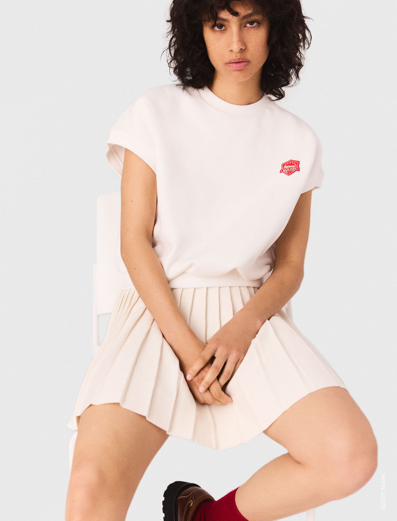 Embroidered fleece cropped sweatshirt 6