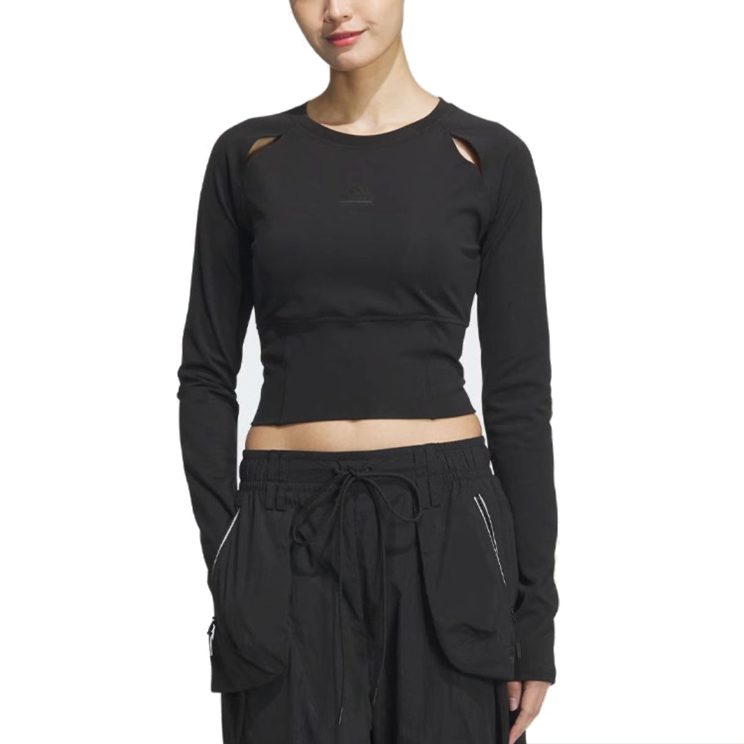 (WMNS) adidas Arknt long sleeve T-shirt 'Black' JJ1588 - 2