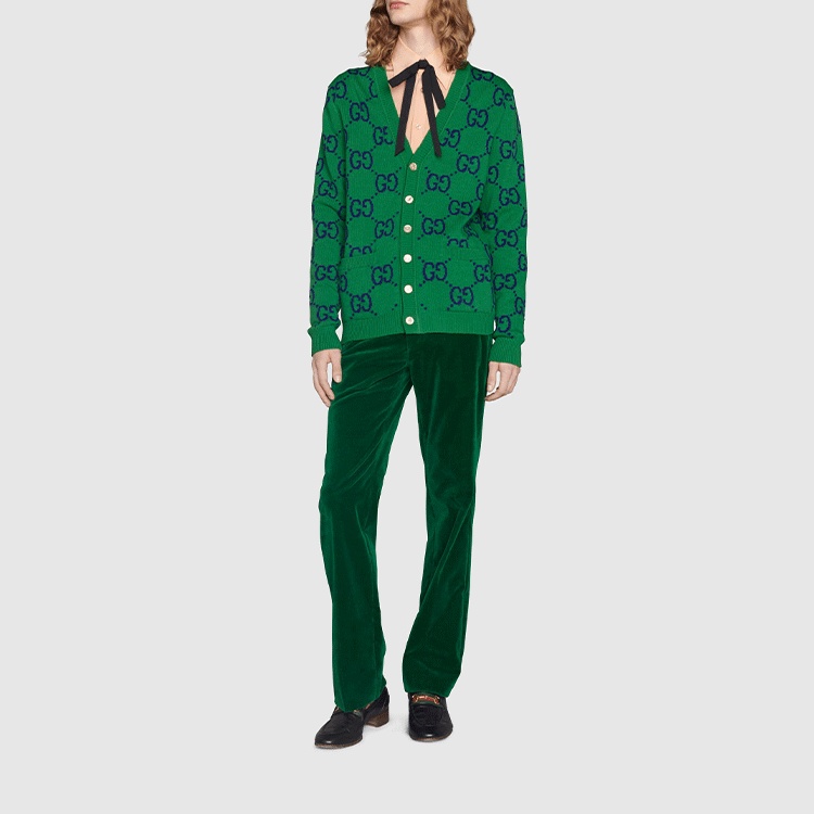 Gucci GG Knit Cardigan 'Green Blue' 674043-XKB3V-3129 - 2