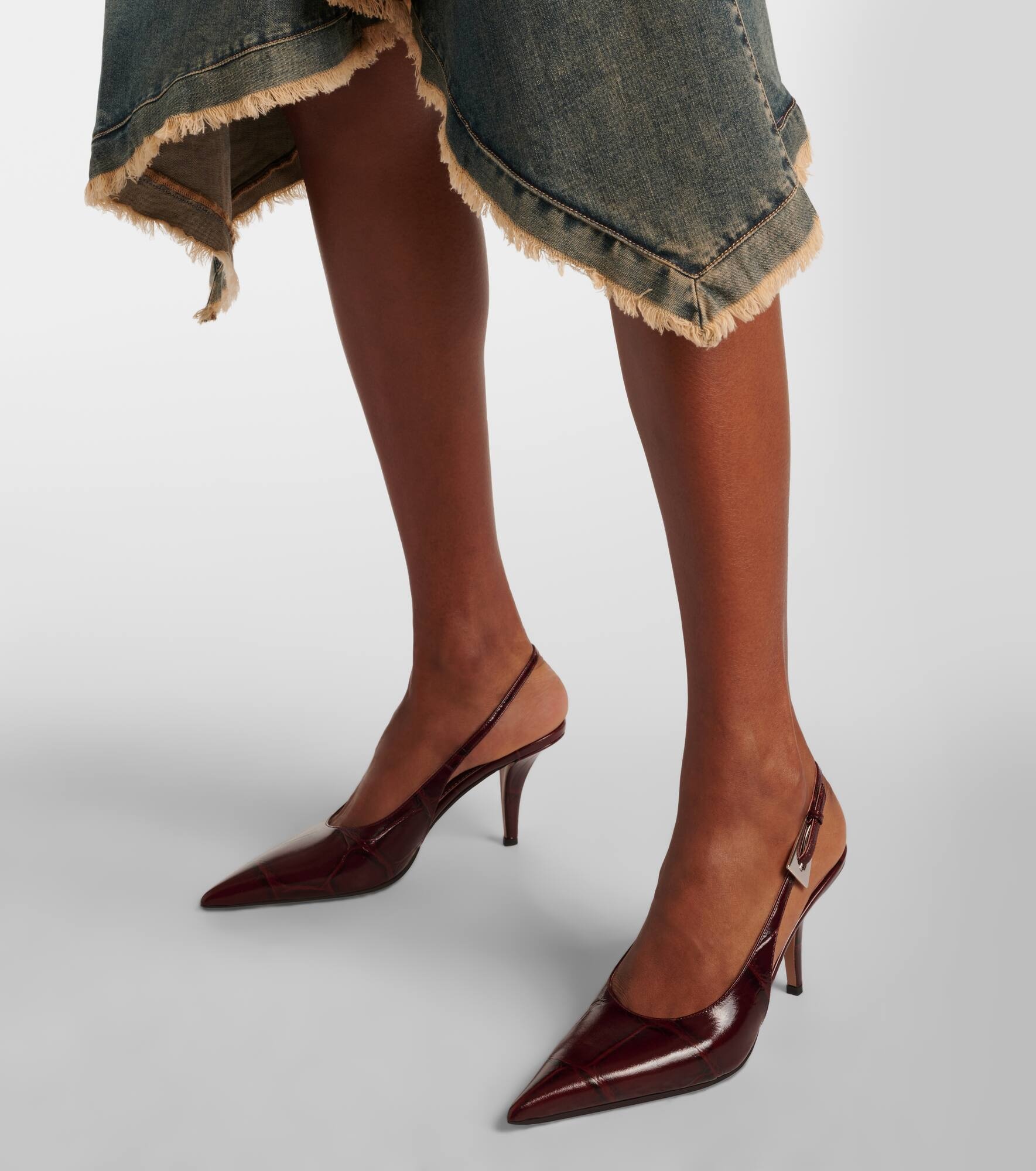 Jessica 75 leather slingback pumps - 4