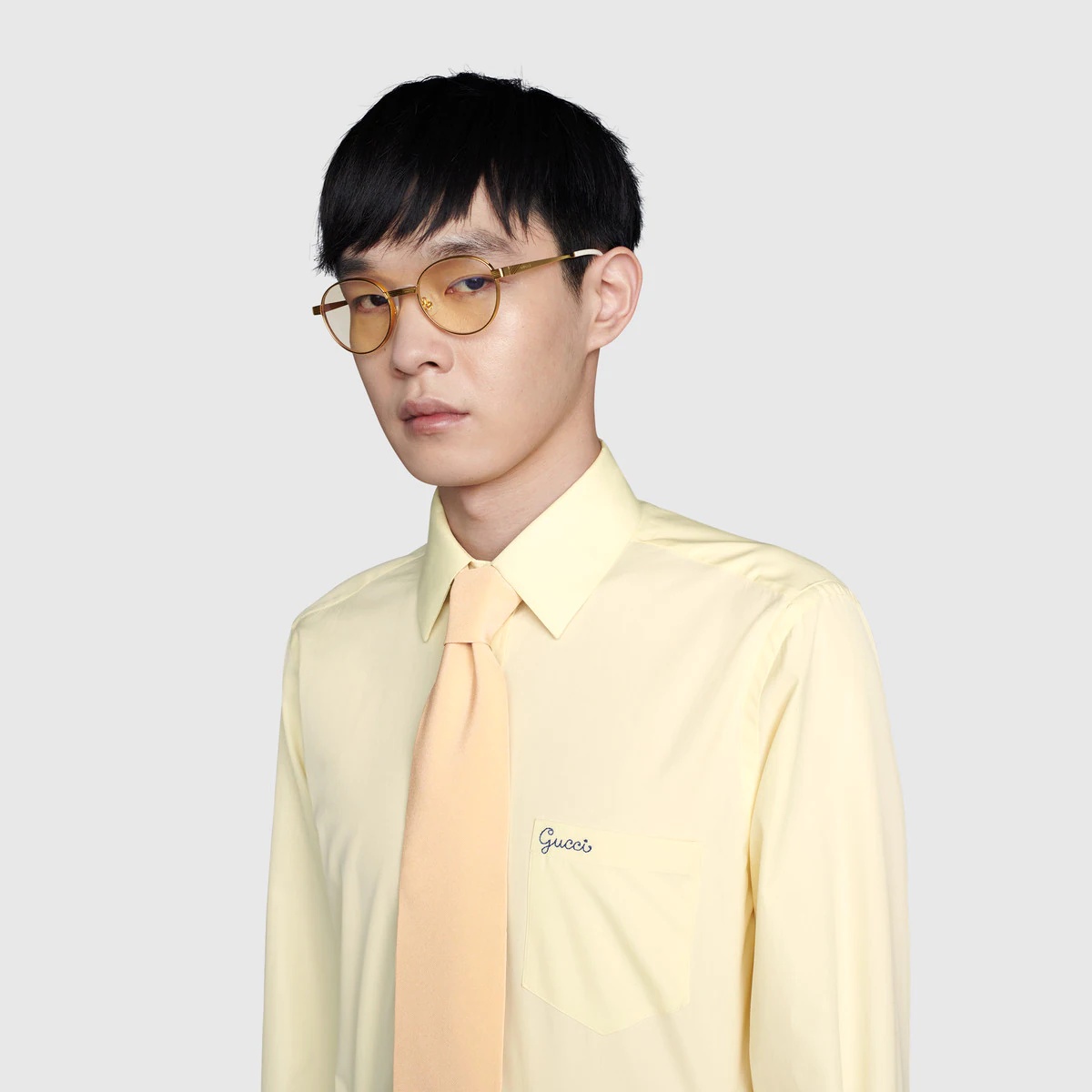 Poplin tailored shirt with Gucci script - 5