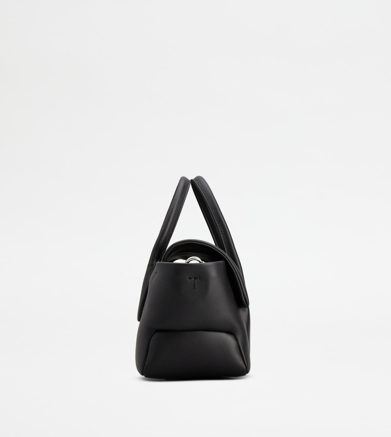 TOD'S DI BAG REVERSE FLAP IN LEATHER SMALL - BLACK 4