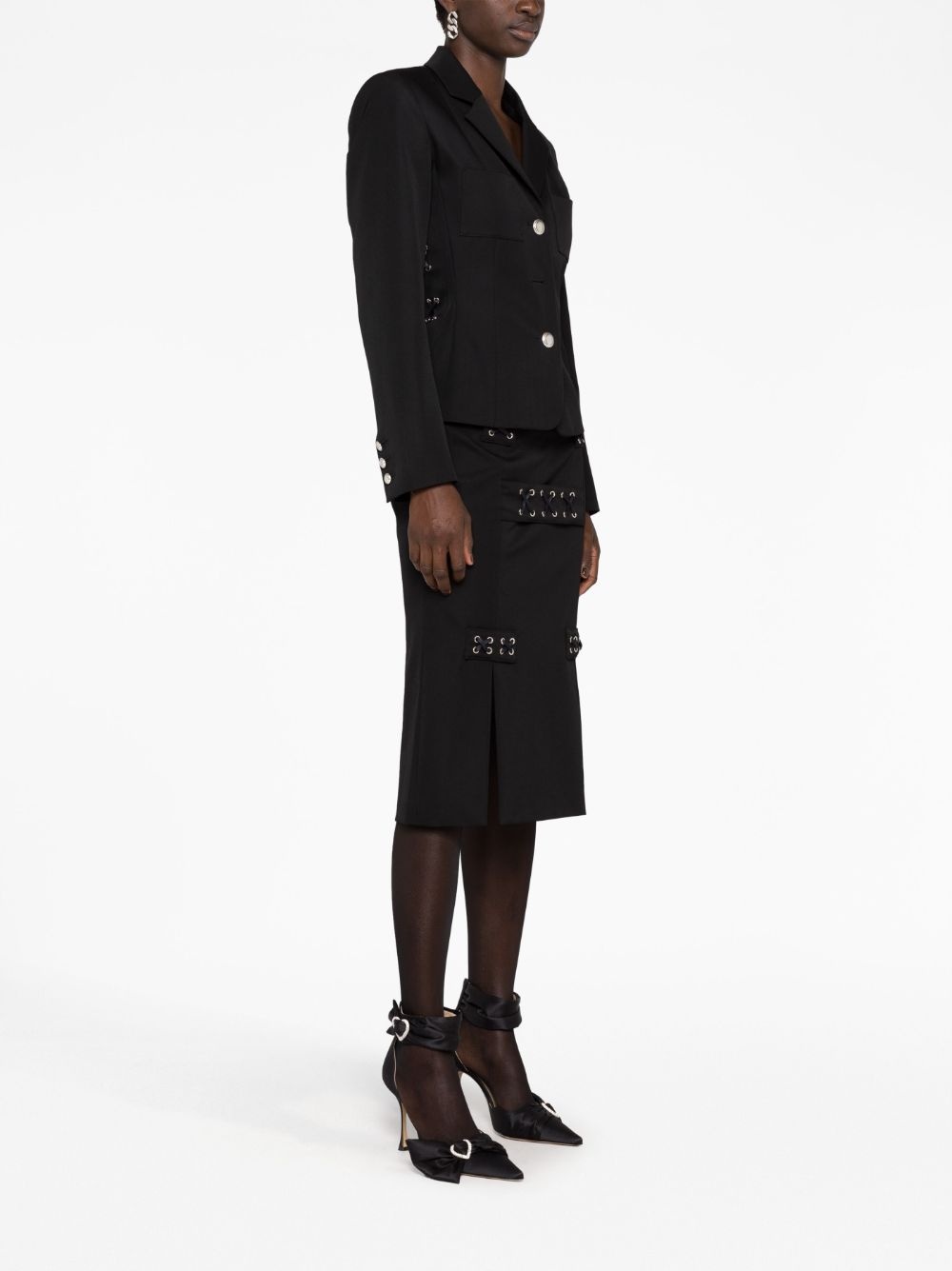 lattice-embellished midi skirt - 6