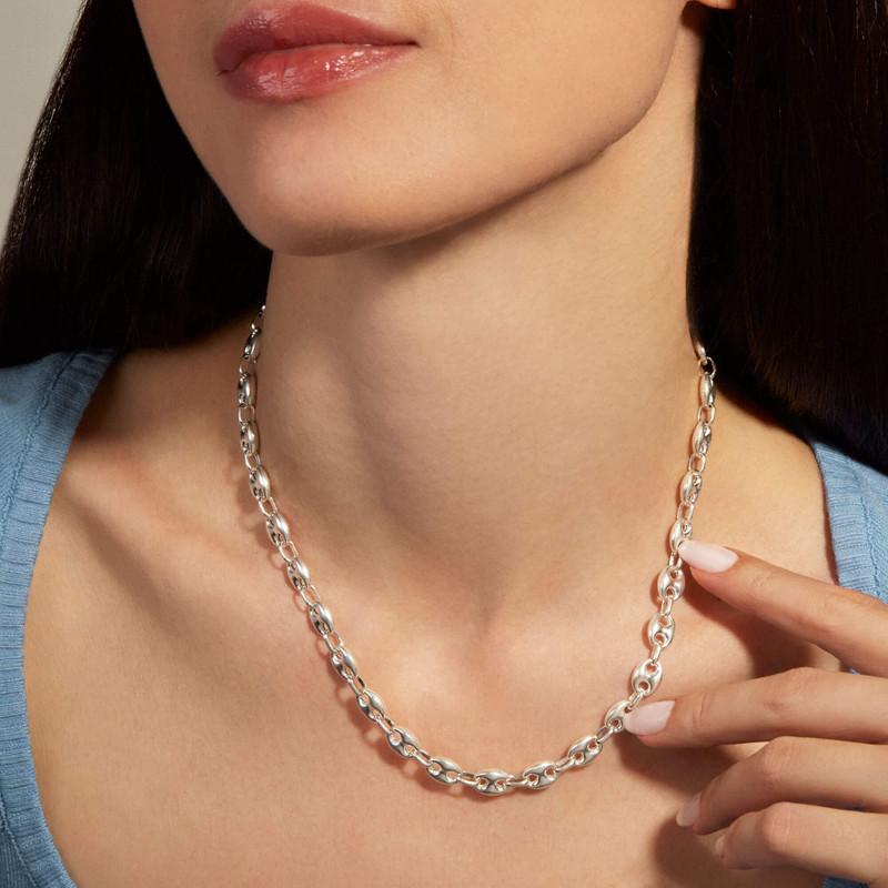 STONE AND STRAND Puffed Maritime Silver Necklace outlook