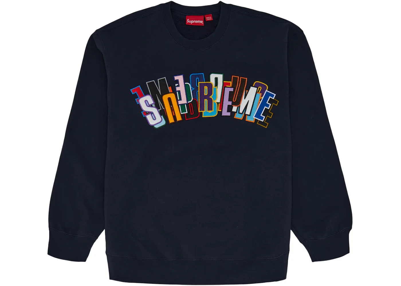 Supreme Stacked Crewneck Navy - 1