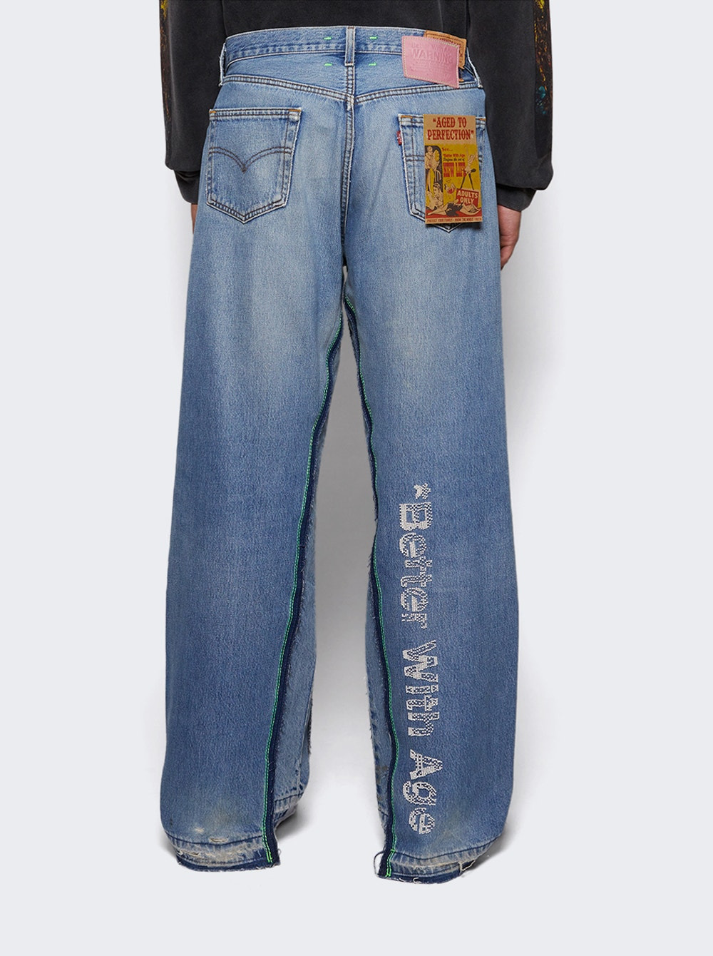 Sham Hand Beaded Double Wide Jeans Indigo - 4