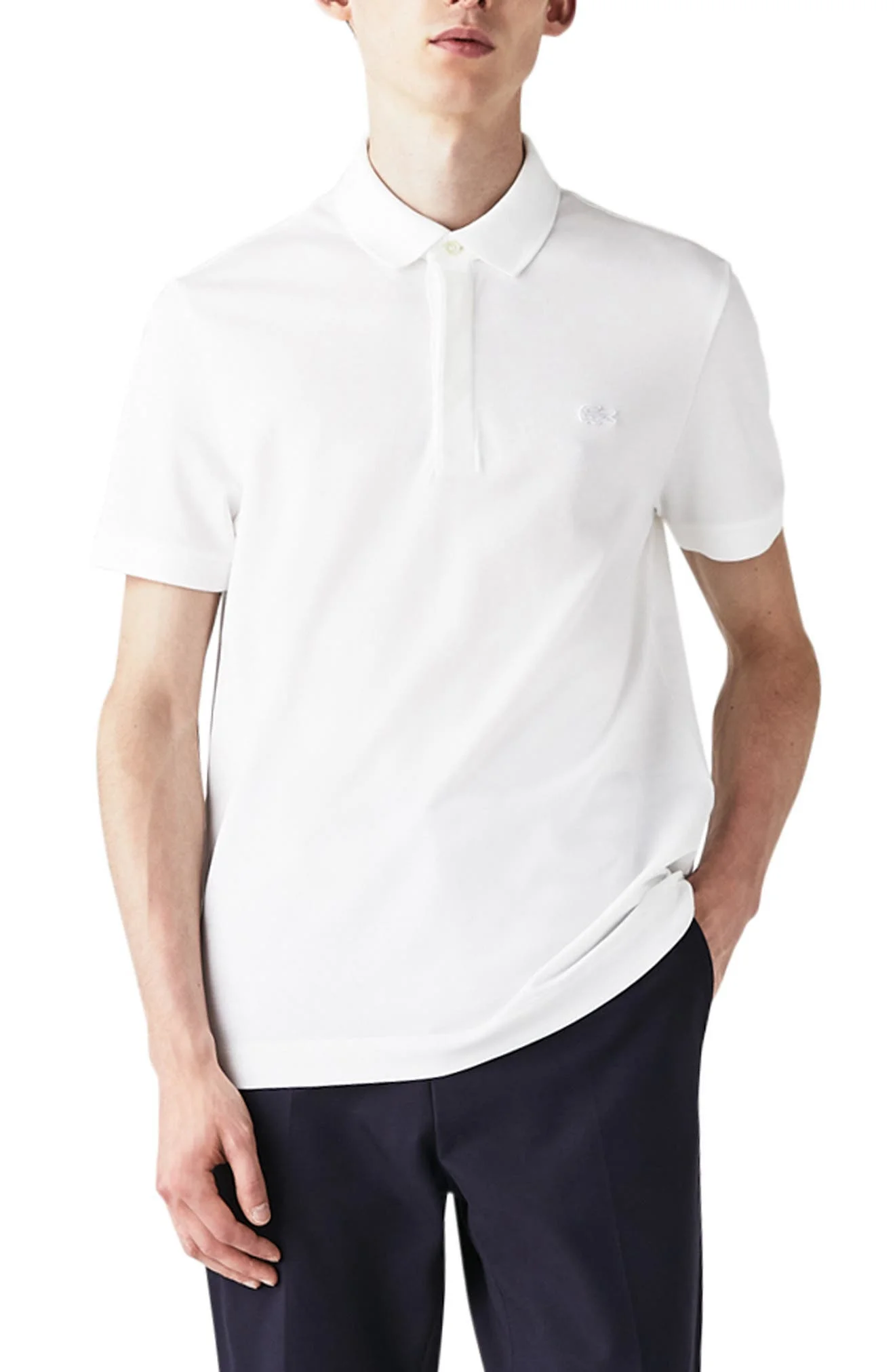 Lacoste Paris Regular Fit Stretch Polo in 001 White at Nordstrom - 1