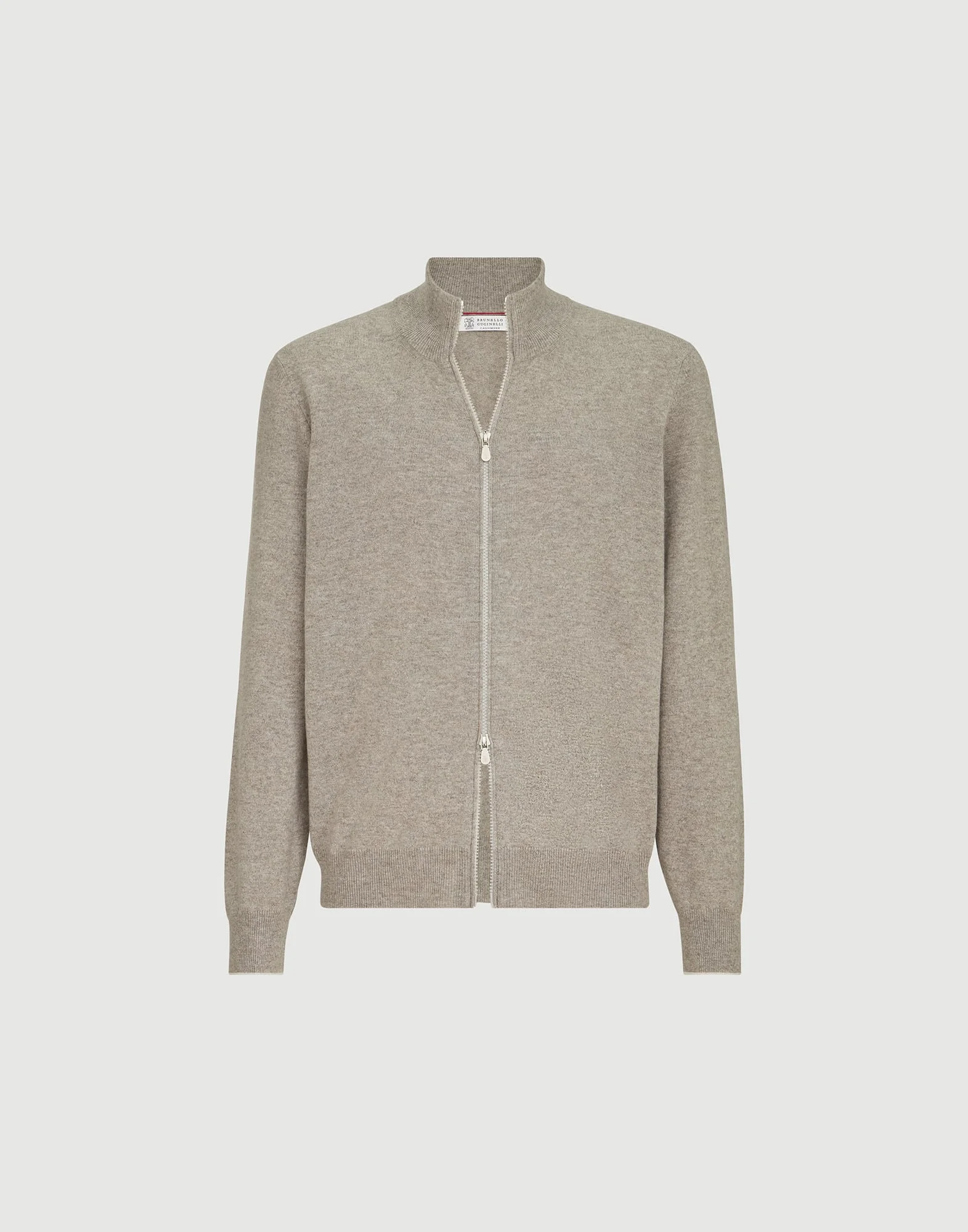 Cashmere high-neck cardigan with zipper - 1
